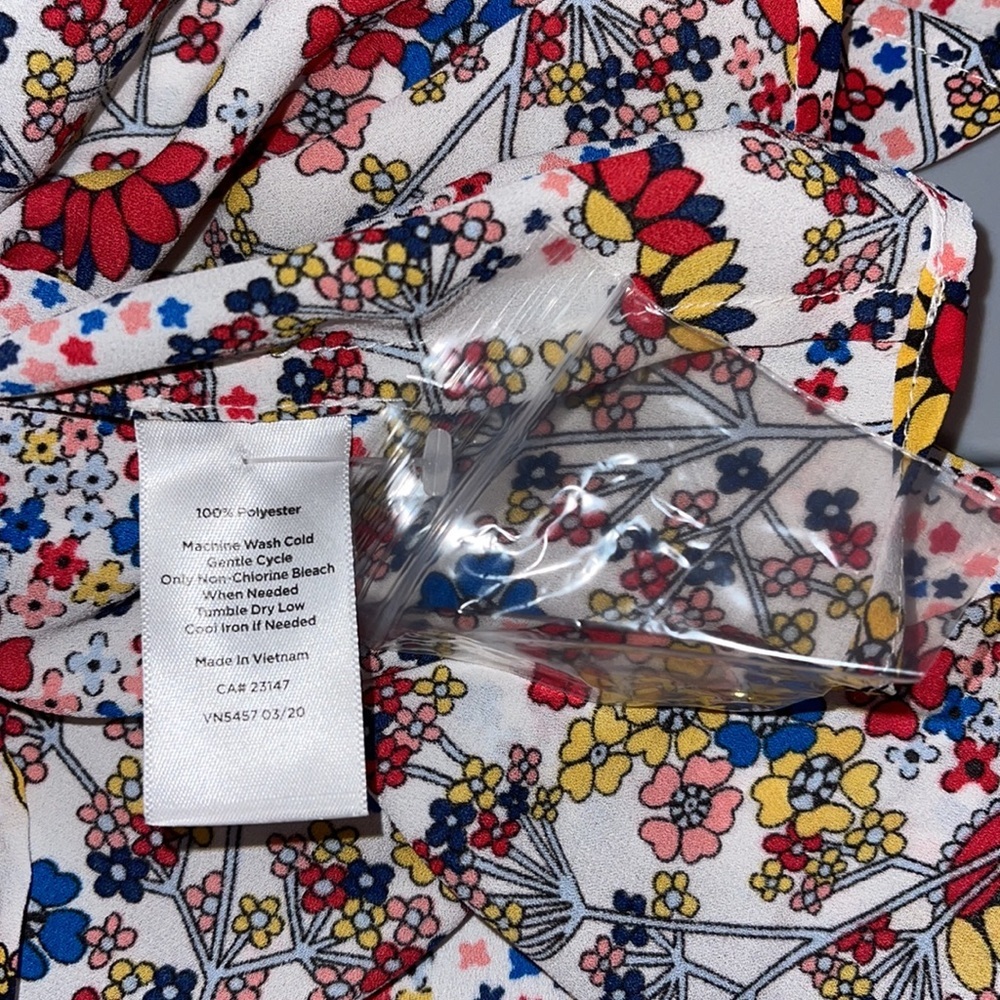Talbots Floral Long Sleeve Tie Blouse - Picture 11 of 11